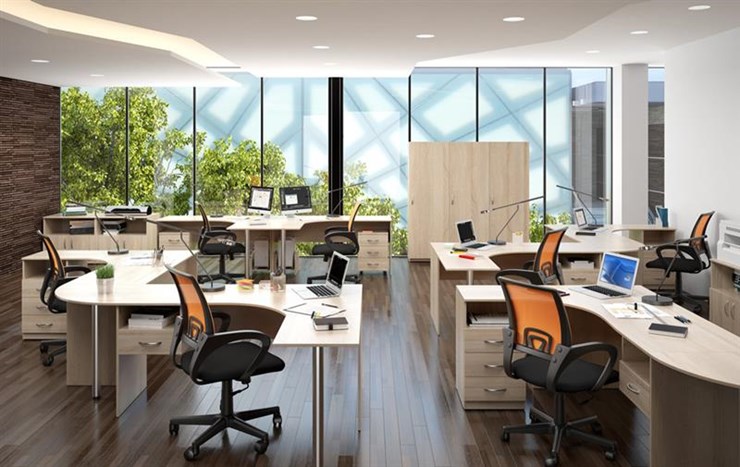 Набор мебели в офис SIMPLE с эргономичными столами и тумбами в Липецке - изображение 3